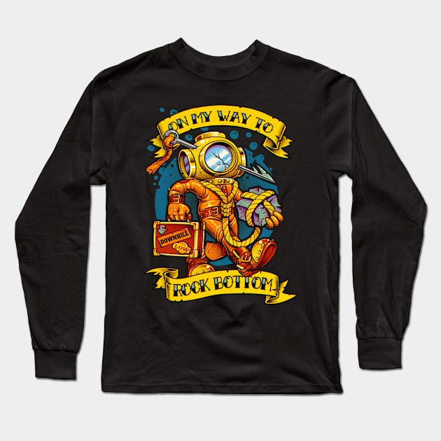 on my way to rock bottom Long Sleeve T-Shirt by andremuller.art